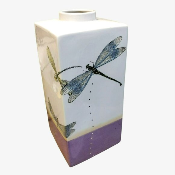 Fabienne Jouvin Other - RARE Fabienne Jouvin Paris Jar Vase, 14" Vintage Ceramic Dragonfly Design French